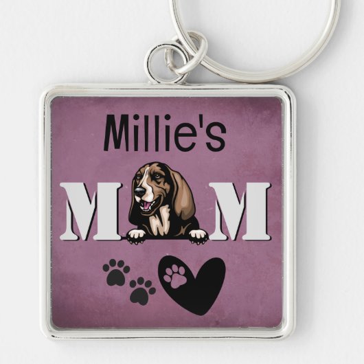 Basset Hound Personalized Peking Sleutelhanger (Voorkant)