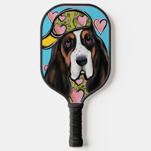 Basset Hound Pickleball Paddle (Voorkant)