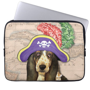 Basset Hound Pirate Laptop Sleeve