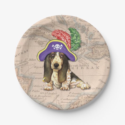 Basset Hound Pirate Papieren Bordje (Voorkant)