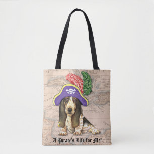 Basset Hound Pirate Tote Bag