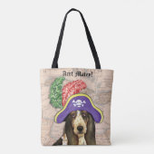 Basset Hound Pirate Tote Bag (Achterkant)