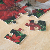 Basset Hound Poinsettia Kerstmis Legpuzzel (Zijkant)