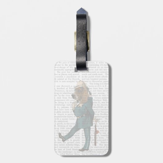 Basset Hound Policeman Bagagelabel (Achterkant verticaal)