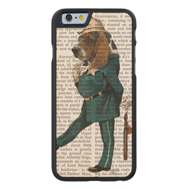 Basset Hound Policeman Carved Wood iPhone Hoesje (Achterkant)