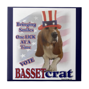 Basset Hound Political Humor Tegeltje
