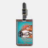 Basset Hound Pop Art Abstracte Glitter Name Bagagelabel (Voorkant verticaal)