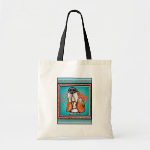 Basset Hound Pop Art Abstracte Glitter Name Tote Bag