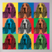 Basset Hound Pop-Art Poster (Voorkant)