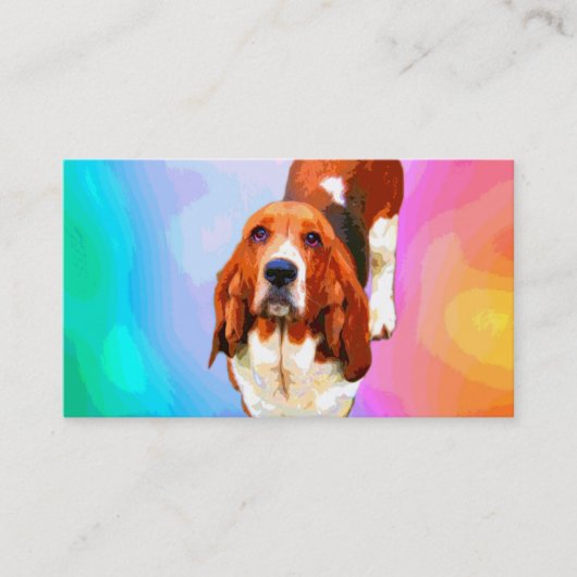 Basset Hound Pop Art Visitekaartjes (Voorkant)