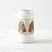 Basset Hound Portrait Stein Bierpul (Voorkant links)