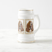 Basset Hound Portrait Stein Bierpul (Voorkant rechts)