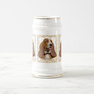 Basset Hound Portrait Stein Bierpul
