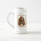 Basset Hound Portrait Stein Bierpul (Links)