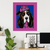Basset Hound Poster (Thuiskantoor)