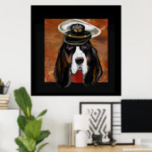 BASSET HOUND POSTER (Thuiskantoor)
