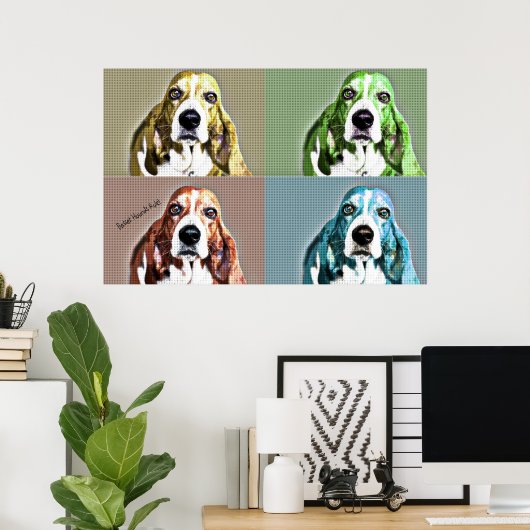 Basset Hound Poster (Thuiskantoor)