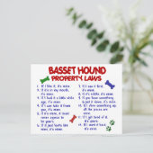 BASSET HOUND Property Wetten 2 Briefkaart (Staand voorkant)