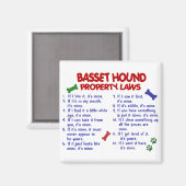 BASSET HOUND Property Wetten 2 Magneet (Voorkant / Achterkant)