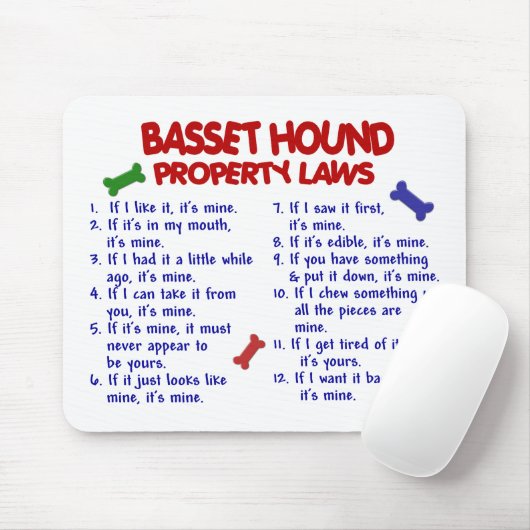 BASSET HOUND Property Wetten 2 Muismat (Met muis)