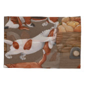 Basset Hound Pumpkin Oogstpatroon Kussensloop (Achterkant)