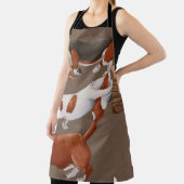 Basset Hound Pumpkin Oogstpatroon Schort (Insitu)