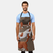 Basset Hound Pumpkin Oogstpatroon Schort (Gedragen)