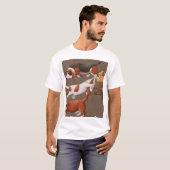 Basset Hound Pumpkin Oogstpatroon T-shirt (Voorkant volledig)