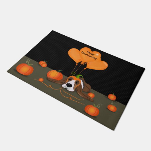 Basset Hound Pumpkin-Pet Deurmat (Schuin)