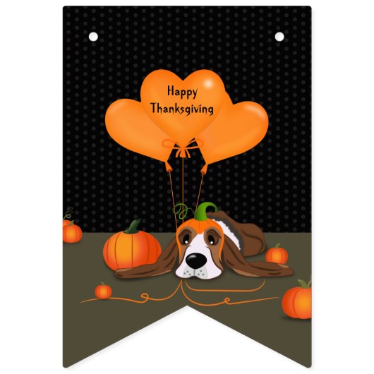 Basset Hound Pumpkin-Pet Vlaggetjes (Eerste vlag)