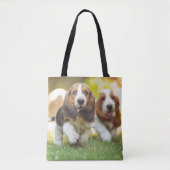 Basset Hound Puppies actief Tote Bag (Voorkant)