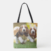 Basset Hound Puppies actief Tote Bag (Achterkant)