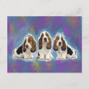 Basset Hound-Puppies Briefkaart