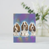 Basset Hound-Puppies Briefkaart (Staand voorkant)