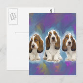 Basset Hound-Puppies Briefkaart (Voorkant / Achterkant)