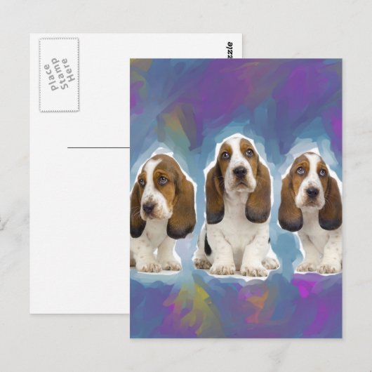 Basset Hound-Puppies Briefkaart (Voorkant / Achterkant)