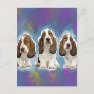 Basset Hound-Puppies Briefkaart