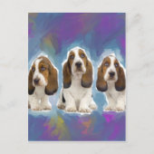 Basset Hound-Puppies Briefkaart (Voorkant)