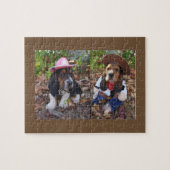Basset hound puppies puzzel (Horizontaal)