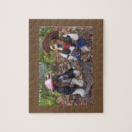 Basset hound puppies puzzel legpuzzel (Verticaal)