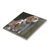 Basset Hound Puppy and Beagle Buddy Tegeltje (Zijkant)