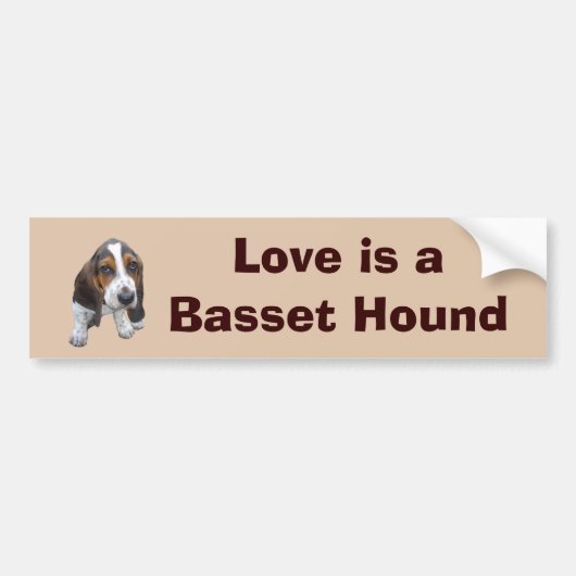 Basset Hound Puppy Bumpersticker (Voorkant)
