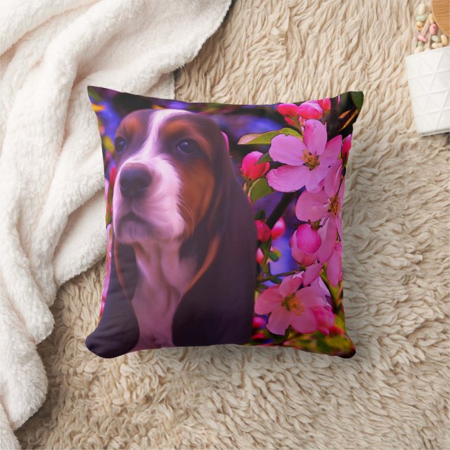 Basset Hound Puppy Dog Art Kussen (Deken)