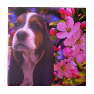 Basset Hound Puppy Dog Art Tegeltje