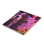 Basset Hound Puppy Dog Art Tegeltje (Zijkant)