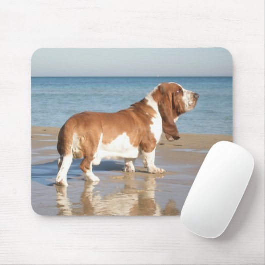 Basset Hound Puppy Dog Computer Mousepad Muismat (Met muis)