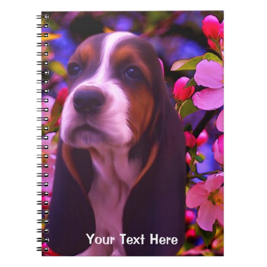 Basset Hound Puppy Fantasy Dog Art Notitieboek (Voorkant)