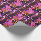 Basset Hound Puppy Fantasy Flowers Dog Cadeaupapier (Hoek)