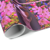 Basset Hound Puppy Fantasy Flowers Dog Cadeaupapier (Rol Hoek)