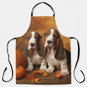 Basset Hound Puppy Herfst Plezier Pompoen  Schort